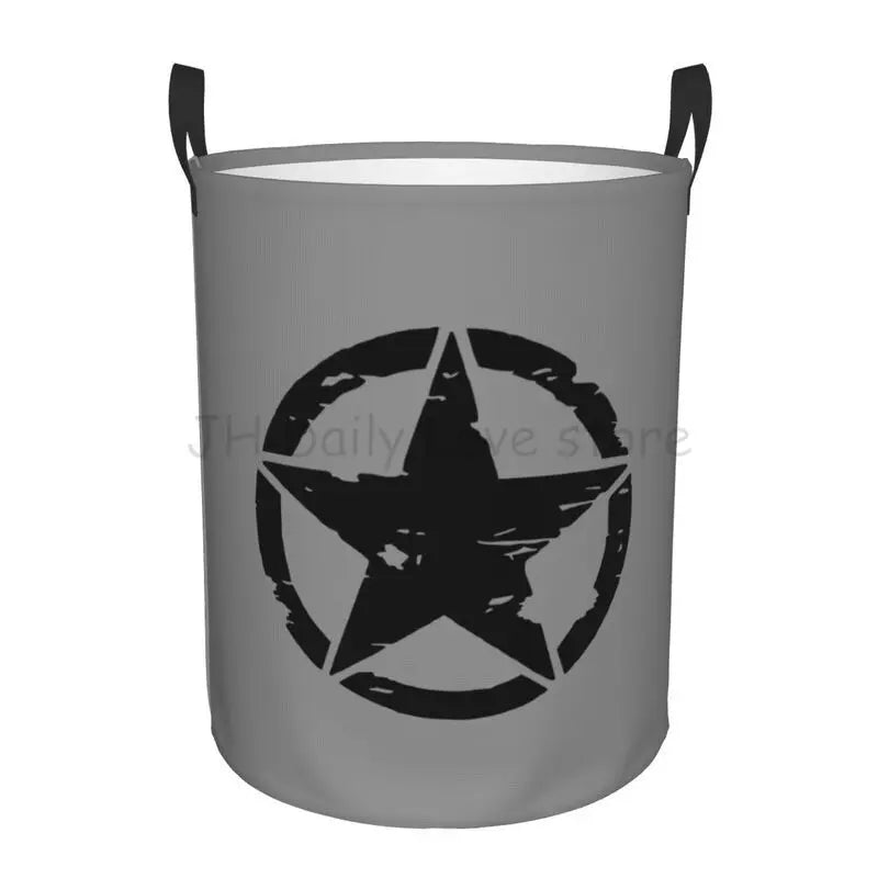 Cesto para la colada táctico militar con forma de estrella y calavera, cesta grande para la colada, cestas plegables para ropa sucia para guardería, dormitorio, decoración del hogar