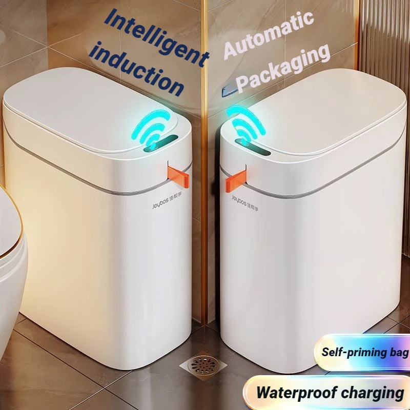 JOYBOS cubo de basura con Sensor inteligente con bolsa de adsorción automática, cubo de basura recargable para el hogar, inodoro, sala de estar y hogar