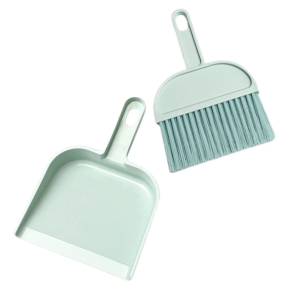 1 Juego de Mini escoba de limpieza, recogedor, cepillo de plástico compacto portátil de escritorio, Kit de limpieza efectivo para espacios pequeños