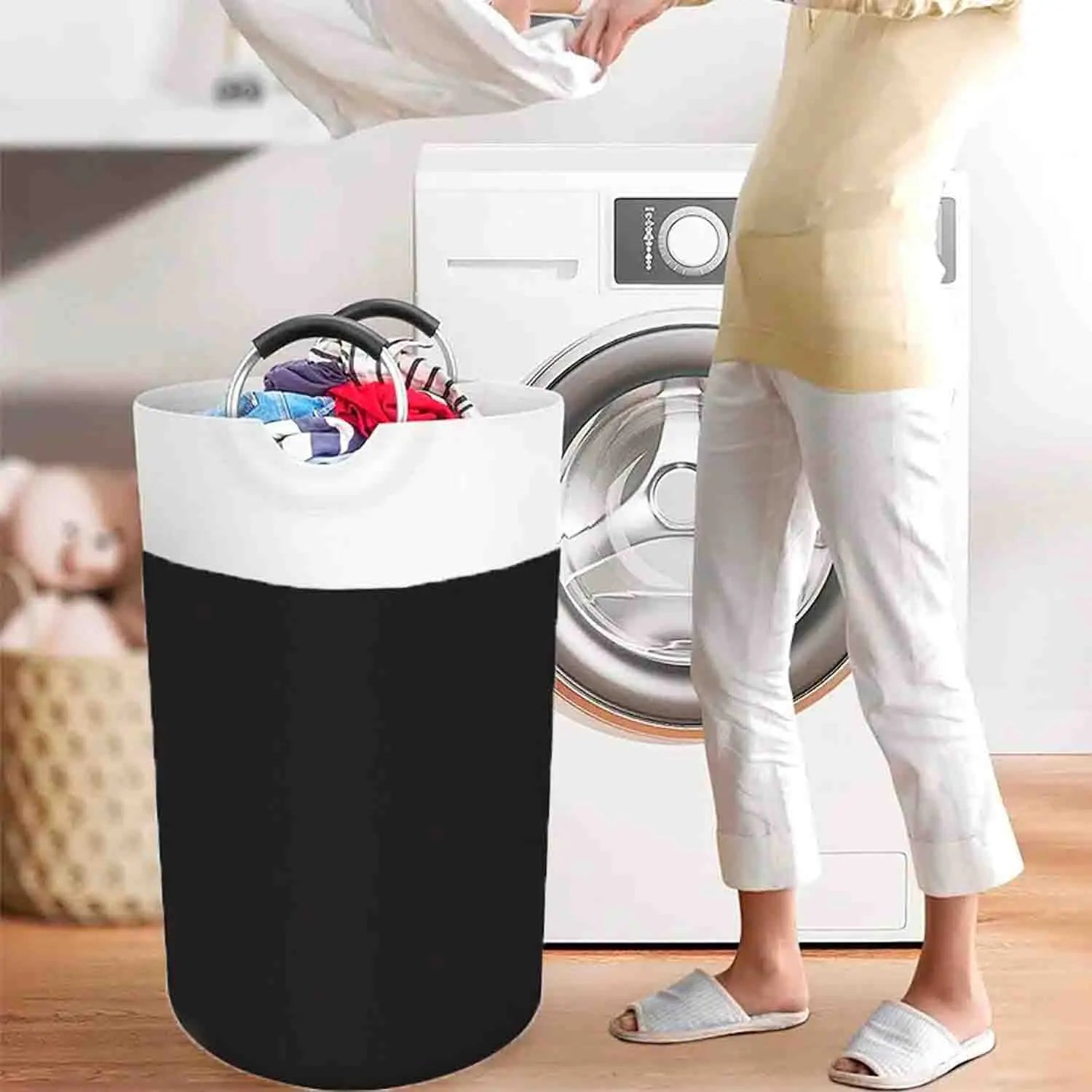 Artesanías textiles, almacenamiento de ropa plegable, cesta para ropa sucia, ropa de juguete, cesta para ropa sucia, dormitorio a prueba de polvo, impermeable
