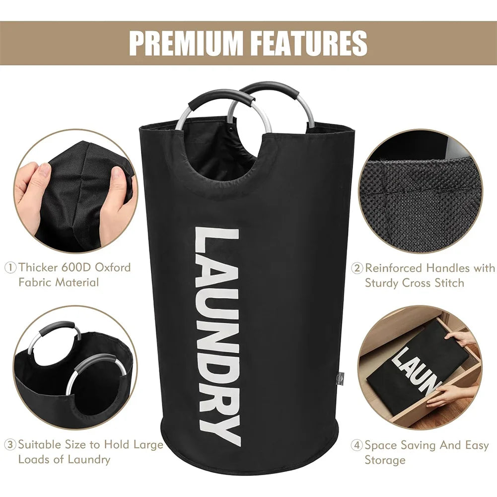 Bolsa de lavandería impermeable de 82L, cesta de lavandería plegable de gran capacidad, cesta de almacenamiento de ropa con asa para lavandería y dormitorio