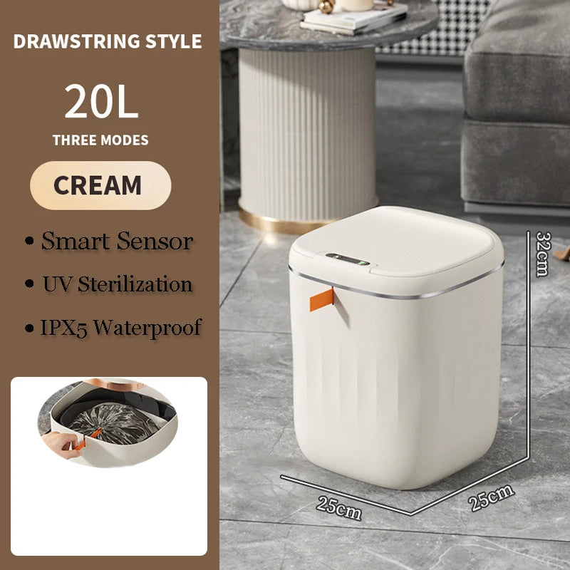 Cubo de basura con Sensor inteligente de 24L, cubo de basura electrónico para baño, cubo de basura con Sensor inteligente automático para cocina, inodoro