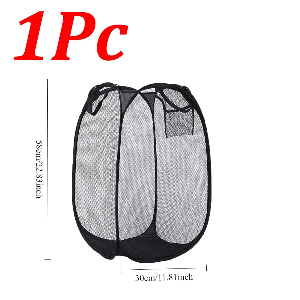 Cesta de lavandería plegable para ropa sucia, cesto emergente de malla, bolsa de almacenamiento de juguetes para el hogar, baño, dormitorio, viaje, 1-10 Uds.