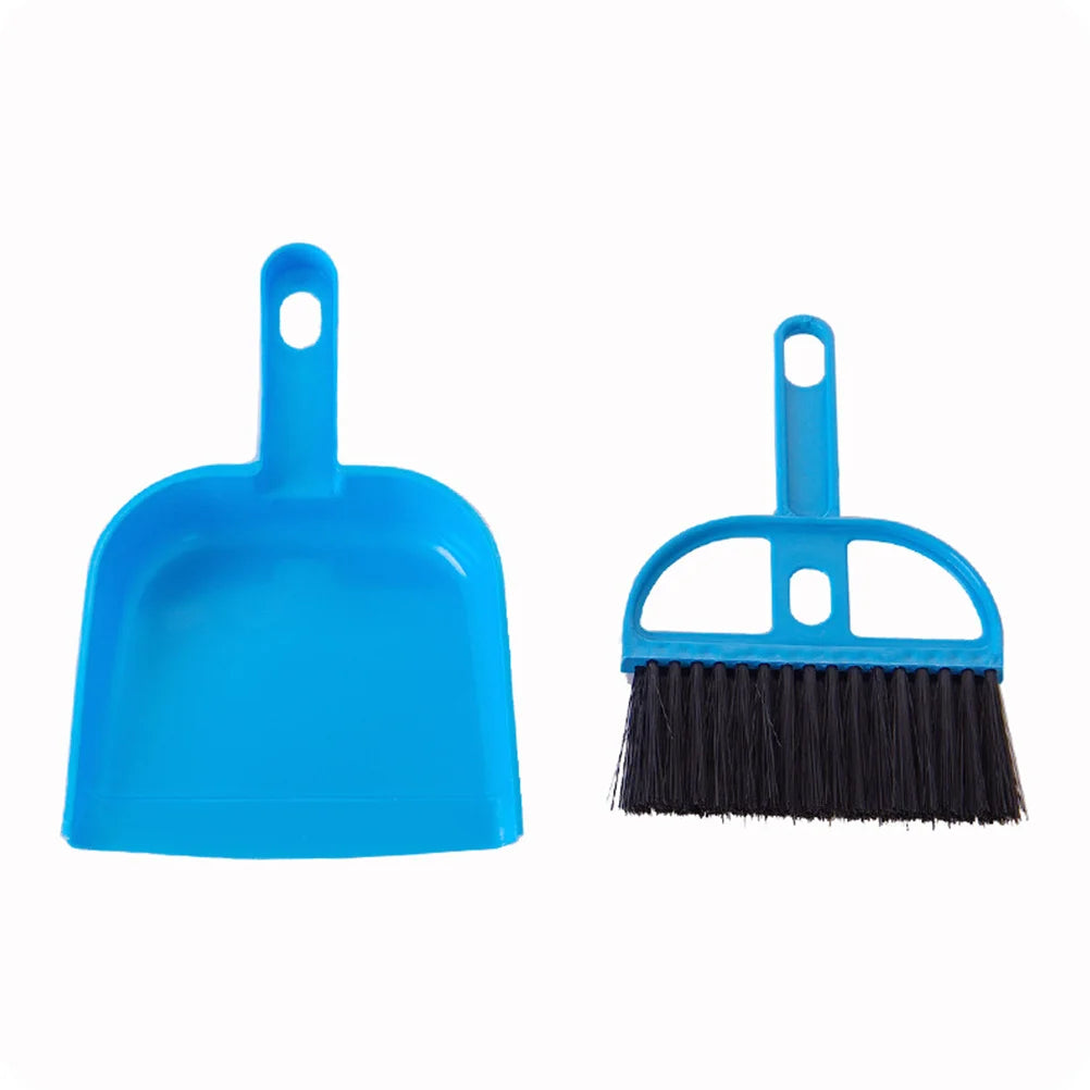 Juego de Mini cepillos de limpieza para teclado, escoba de plástico, recogedor, limpiador de estantería de escritorio multicolor, herramientas de limpieza pequeñas, 6 juegos