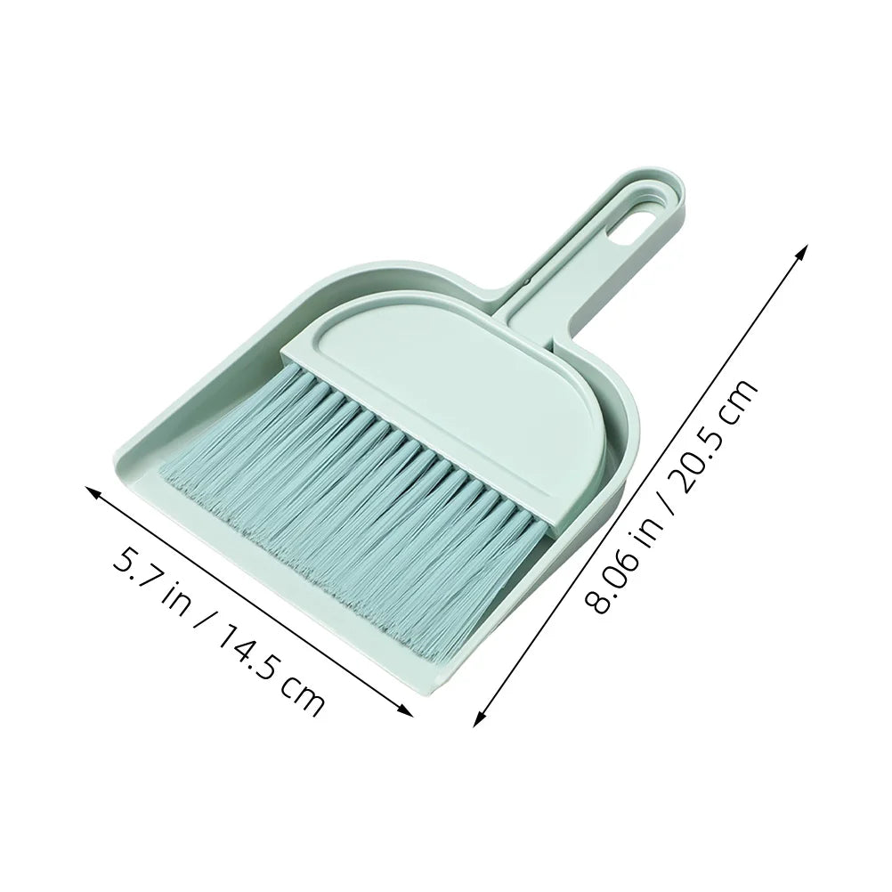 1 Juego de Mini escoba de limpieza, recogedor, cepillo de plástico compacto portátil de escritorio, Kit de limpieza efectivo para espacios pequeños