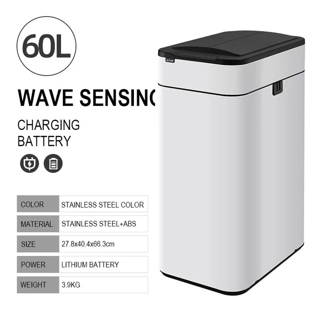 Cubo de basura inteligente para cocina, cubo con Sensor inteligente automático, cubo de basura, papelera para residuos de alimentos, 15/20/30/40/50/60L