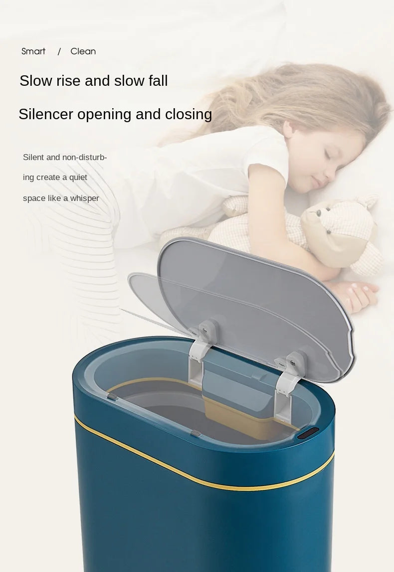 Cubo de basura con Sensor inteligente de 8L/7L, cubo de basura electrónico automático para el hogar, cubo de basura para cocina, inodoro, impermeable, cubo con Sensor de costura estrecha