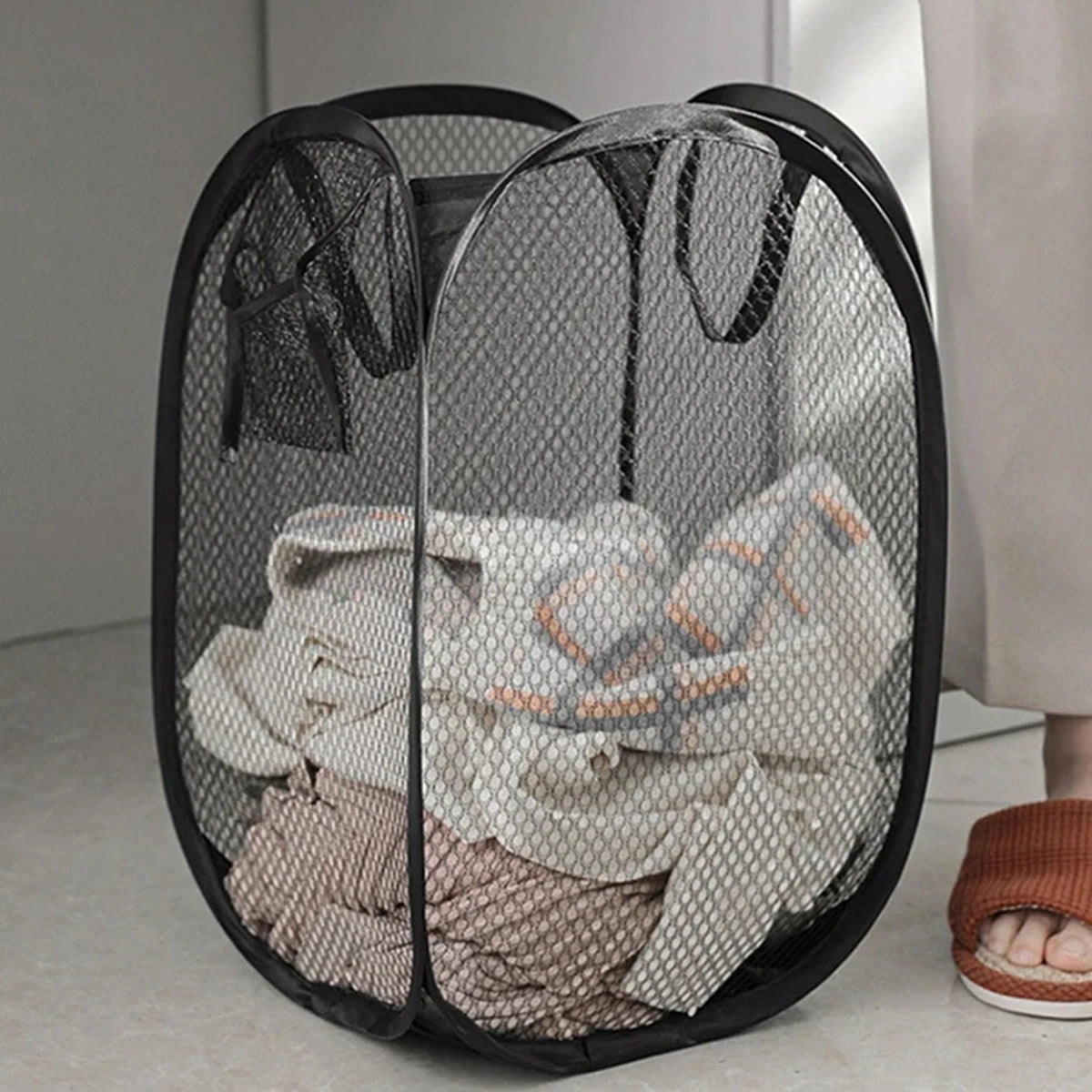 Cesta de clasificación de ropa sucia plegable, marco de lavado, bolsa de almacenamiento, cubo, organizador de lavandería, 1 unidad