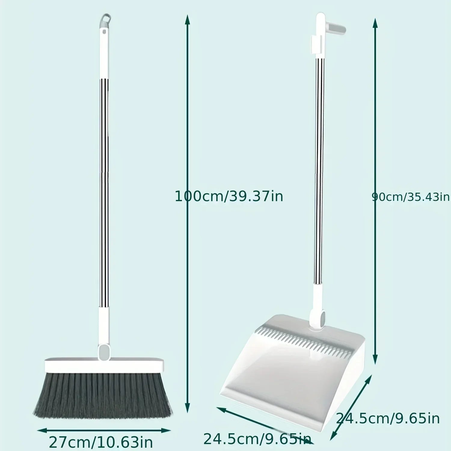 Juego de escoba y pala plegable para el hogar, barredor de plástico, cocina, suelo de madera, escoba y cuchara para pelo de mascotas, herramientas, producto de limpieza