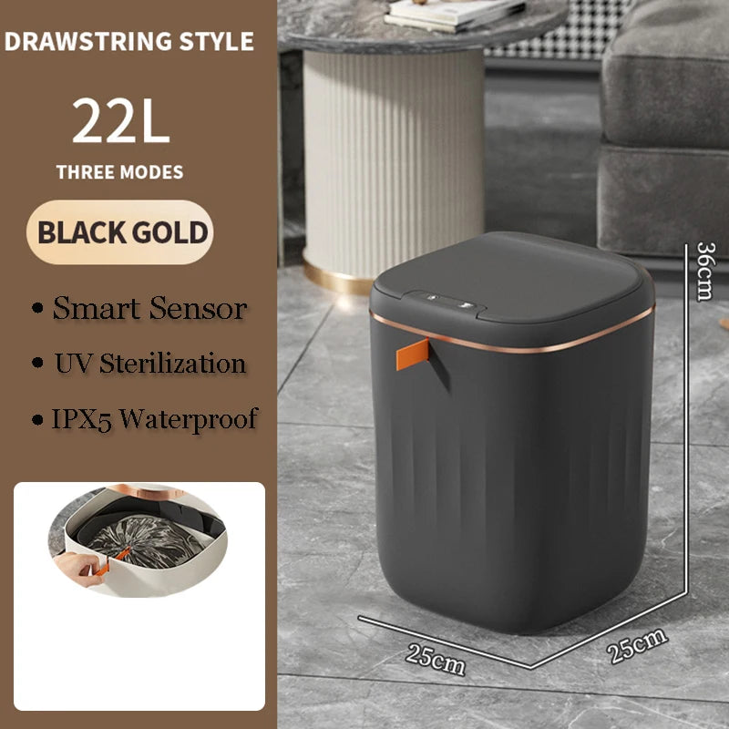 Cubo de basura con Sensor inteligente de 24L, cubo de basura electrónico para baño, cubo de basura con Sensor inteligente automático para cocina, inodoro