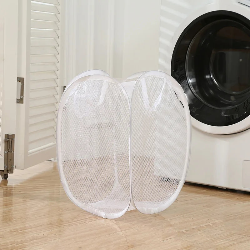 Cesta de lavandería de malla emergente plegable, cesto de ropa portátil para fácil lavado y almacenar ropa sucia, calcetines, juguetes, artículos diversos