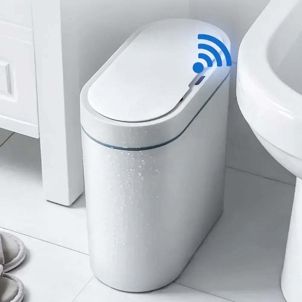 Cubo de basura con Sensor inteligente de 8L/7L, cubo de basura electrónico automático para el hogar, cubo de basura para cocina, inodoro, impermeable, cubo con Sensor de costura estrecha