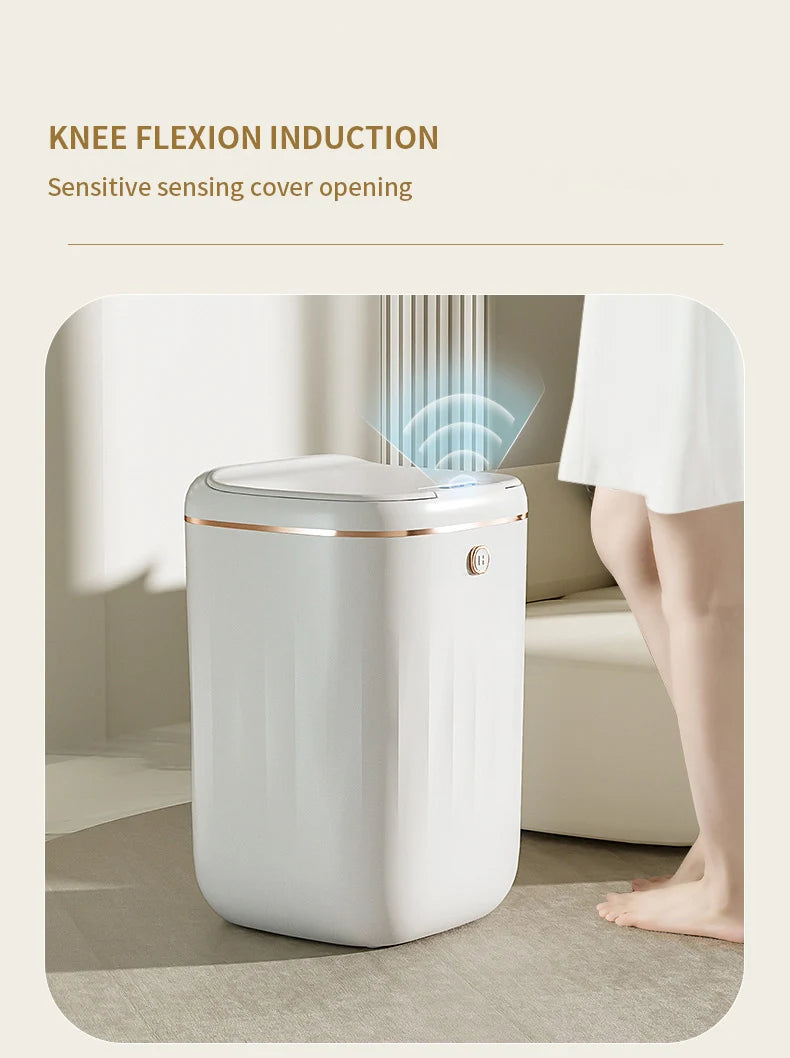 Cubo de basura inteligente para baño de 24/20L, cubo de basura con Sensor automático, cubo de basura de inducción de gran capacidad para cocina y baño