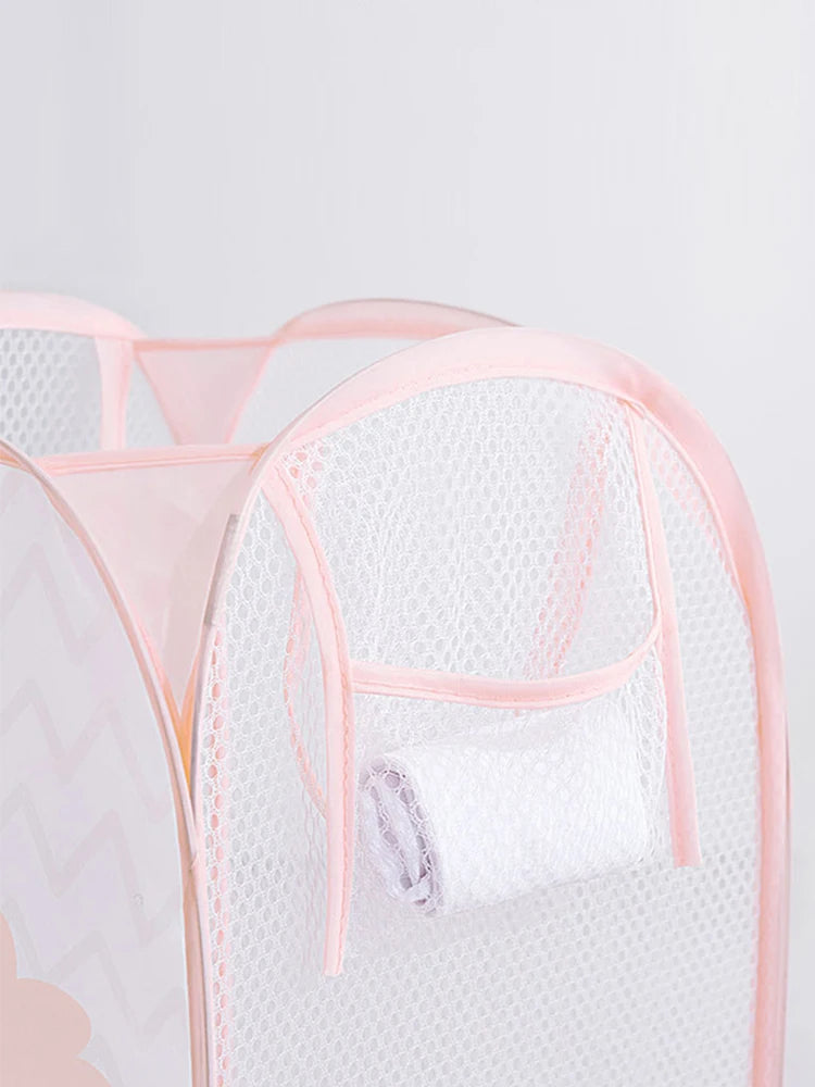 Cesta de ropa sucia de malla plegable de dibujos animados