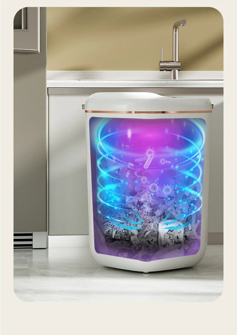 Cubo de basura inteligente para baño de 24/20L, cubo de basura con Sensor automático, cubo de basura de inducción de gran capacidad para cocina y baño