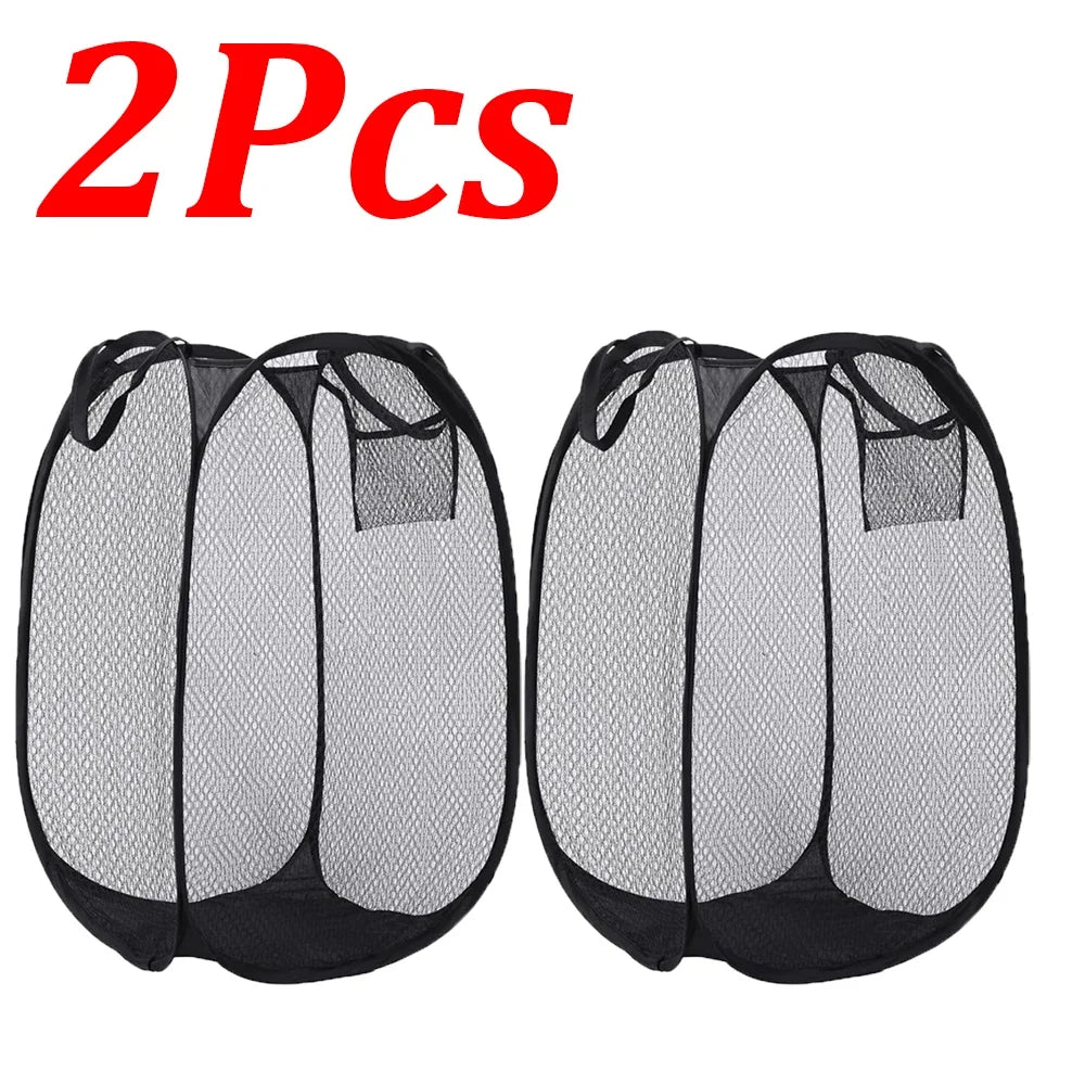 Cesta de lavandería plegable para ropa sucia, cesto emergente de malla, bolsa de almacenamiento de juguetes para el hogar, baño, dormitorio, viaje, 1-10 Uds.