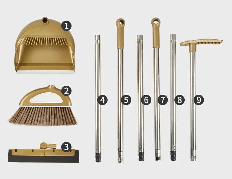 Juego de escoba mágica y recogedor de plástico, herramientas de limpieza, limpiaparabrisas para suelos, accesorios para el hogar, cepillo para polvo de barrido multifunción