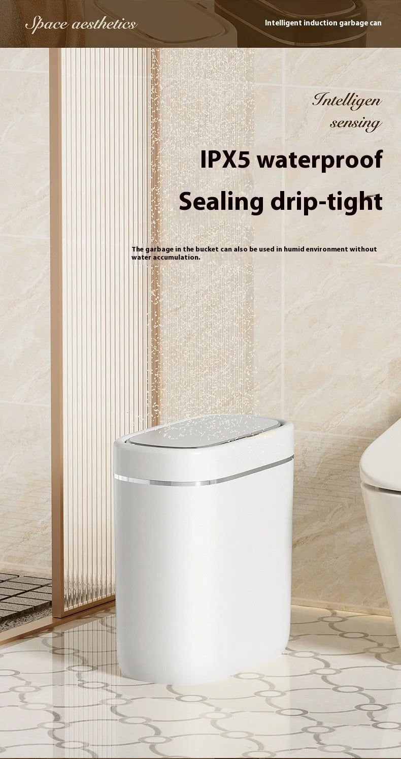 Cubo de basura con Sensor inteligente estrecho de 7/9L, cesta de basura automática con tapa, cubo de basura de escritorio, cubo de basura impermeable para inodoro