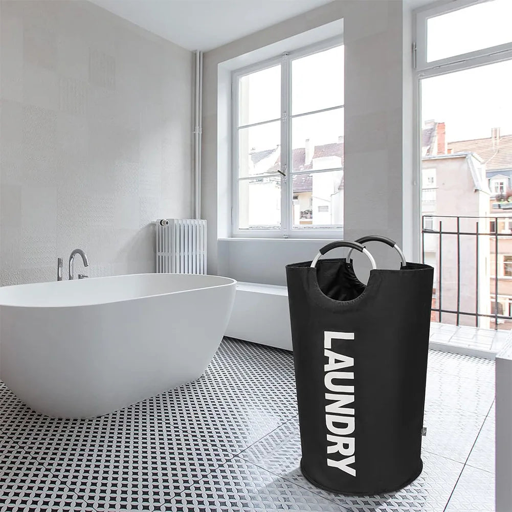 Bolsa de lavandería impermeable de 82L, cesta de lavandería plegable de gran capacidad, cesta de almacenamiento de ropa con asa para lavandería y dormitorio