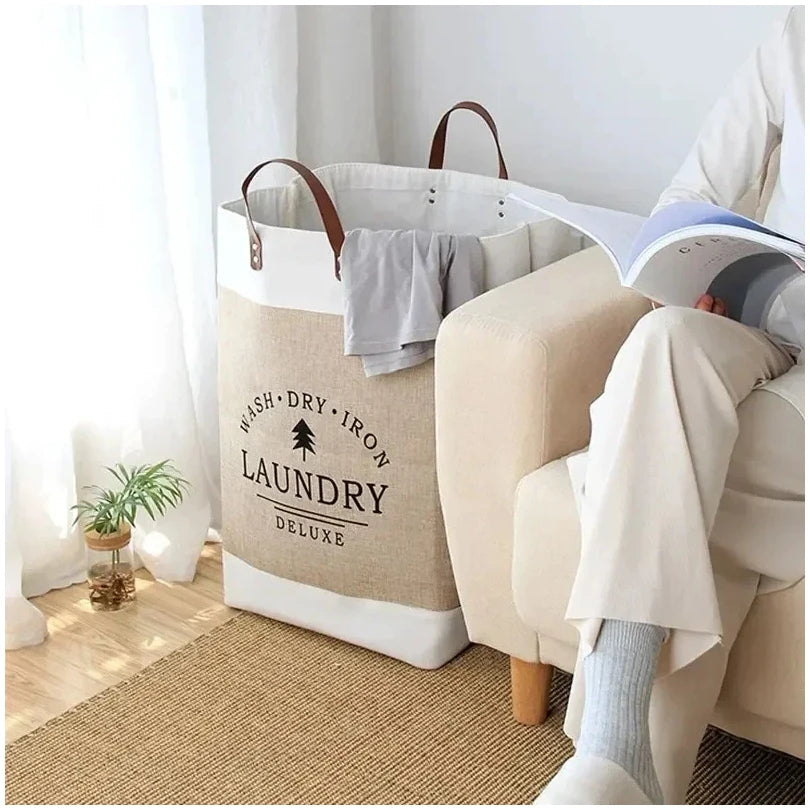 Cesta para la colada de gran capacidad, cesta para ropa sucia, cesta de tela para la colada, cesta de almacenamiento plegable, caja de almacenamiento para el hogar, 1 ud.