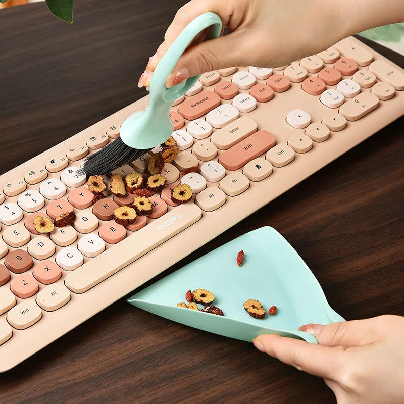 Cepillo de limpieza y recogedor para jaula de ratas para mascotas, minijamas y recogedores de plástico duradero para teclado de escritorio en casa
