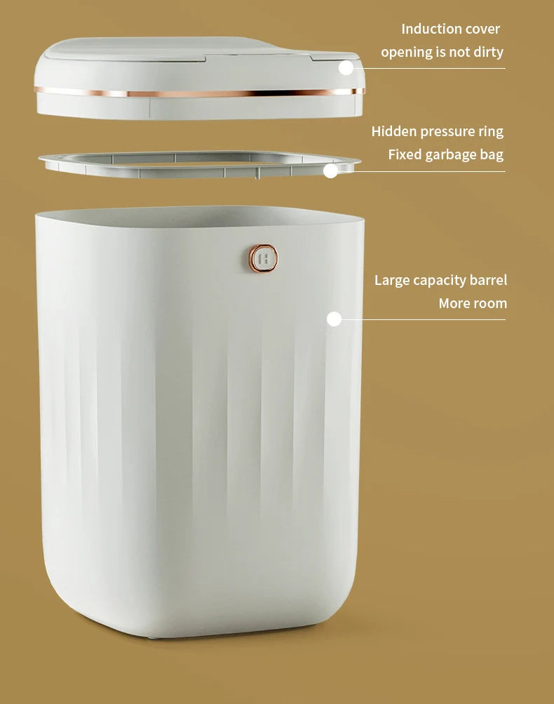 Cubo de basura inteligente para baño de 24/20L, cubo de basura con Sensor automático, cubo de basura de inducción de gran capacidad para cocina y baño