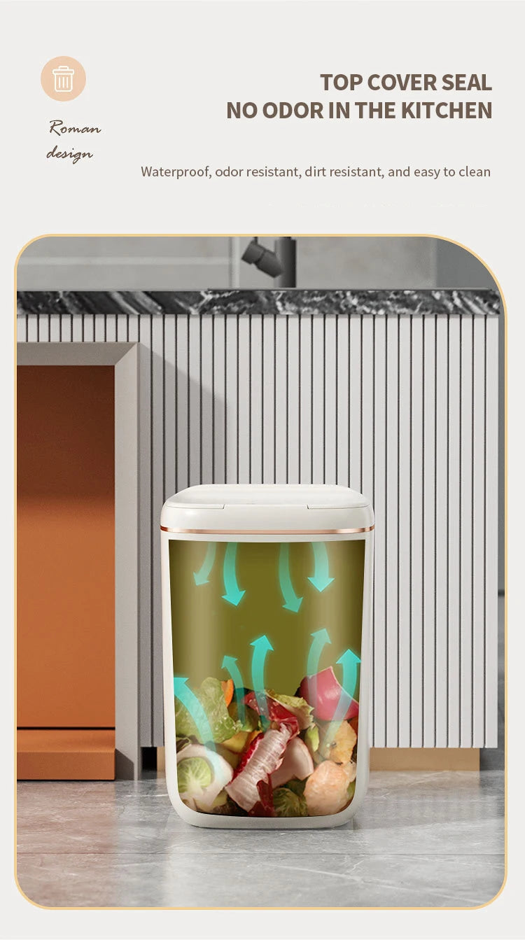 Cubo de basura con Sensor inteligente de 24L, cubo de basura electrónico para baño, cubo de basura con Sensor inteligente automático para cocina, inodoro
