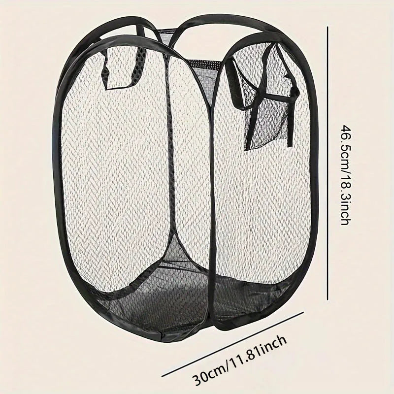 Cesta de lavandería de malla emergente plegable, cesto de ropa portátil para fácil lavado y almacenar ropa sucia, calcetines, juguetes, artículos diversos