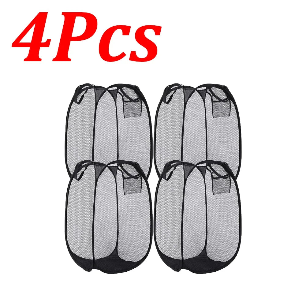 Cesta de lavandería plegable para ropa sucia, cesto emergente de malla, bolsa de almacenamiento de juguetes para el hogar, baño, dormitorio, viaje, 1-10 Uds.