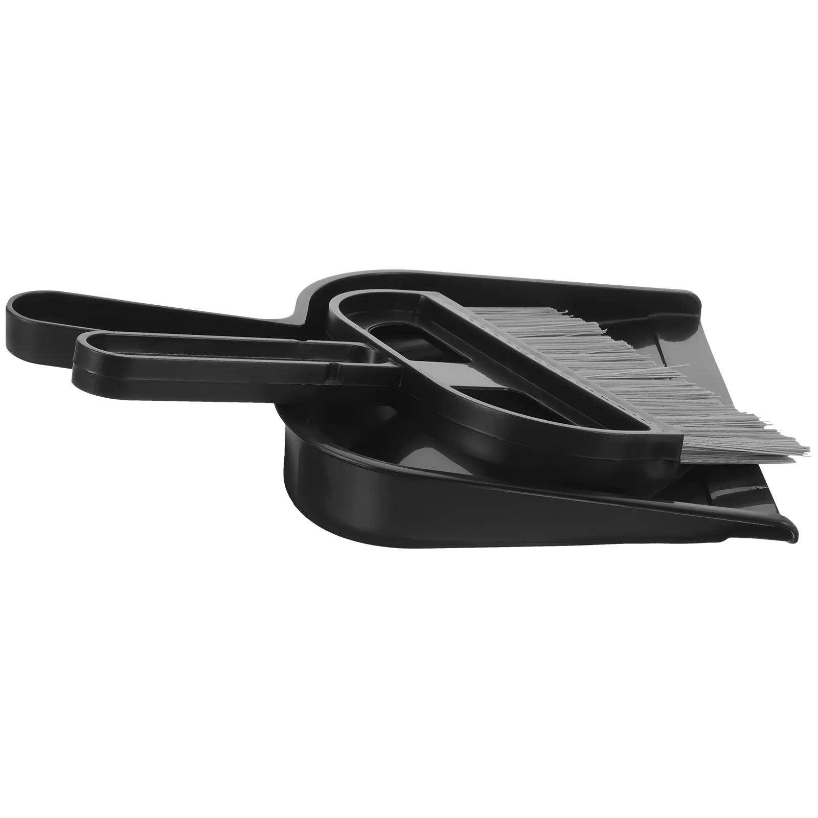 Mini cepillo de limpieza de barrido de escritorio, escoba pequeña, recogedor, plástico negro, fácil uso, combinación de barrido de basura