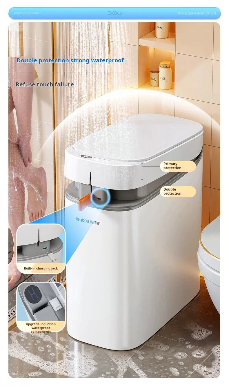 JOYBOS cubo de basura con Sensor inteligente con bolsa de adsorción automática, cubo de basura recargable para el hogar, inodoro, sala de estar y hogar