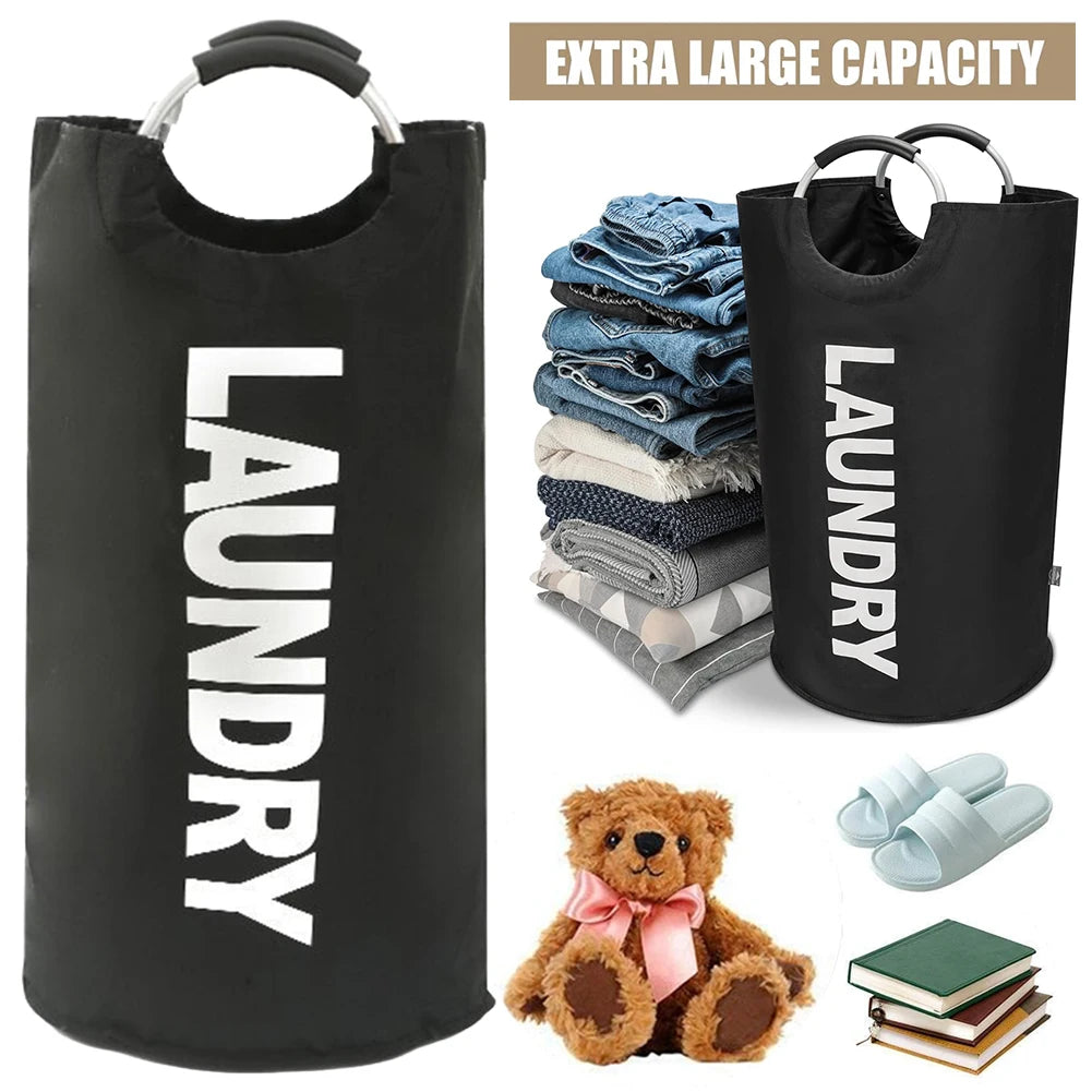Bolsa de lavandería impermeable de 82L, cesta de lavandería plegable de gran capacidad, cesta de almacenamiento de ropa con asa para lavandería y dormitorio
