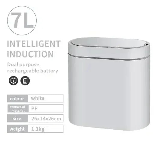 Cubo de basura con Sensor inteligente de 8L/7L, cubo de basura electrónico automático para el hogar, cubo de basura para cocina, inodoro, impermeable, cubo con Sensor de costura estrecha
