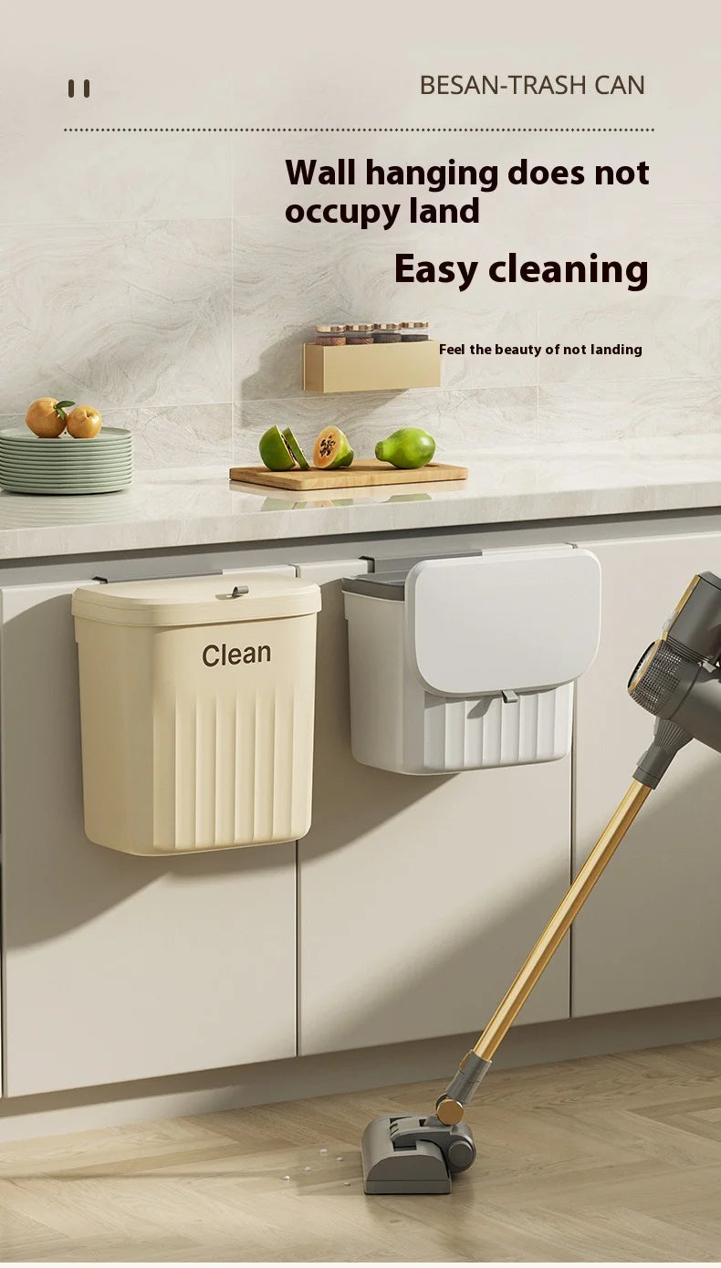 Cubo de basura de cocina, cubo de basura colgante montado en la pared con tapa, cubo de basura para gabinete debajo del fregadero, cubo de basura para Compost, 8,5/12L