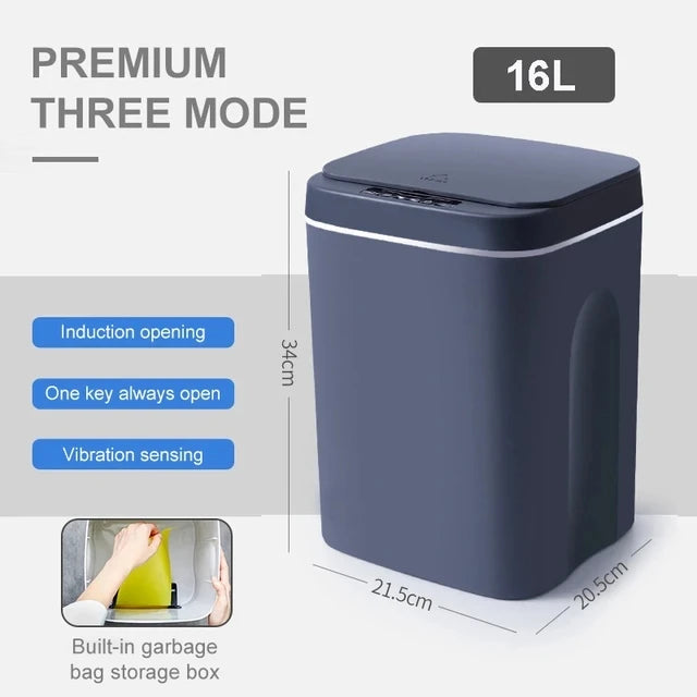 Cubo de basura inteligente de 20L para baño, cubo de basura con Sensor automático, cubo de basura eléctrico, papelera impermeable para cocina, basura de reciclaje