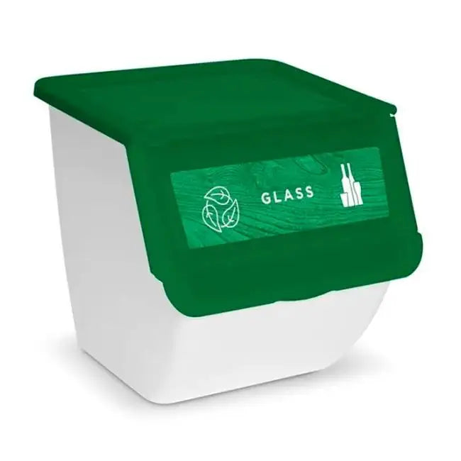 Cubo de Basura de Reciclaje - Pack 3 Cubos Apilables de Cocina con Ruedas - Capacidad 36 L - Ideal para Reciclar (Plástico - Papel - Vidrio)