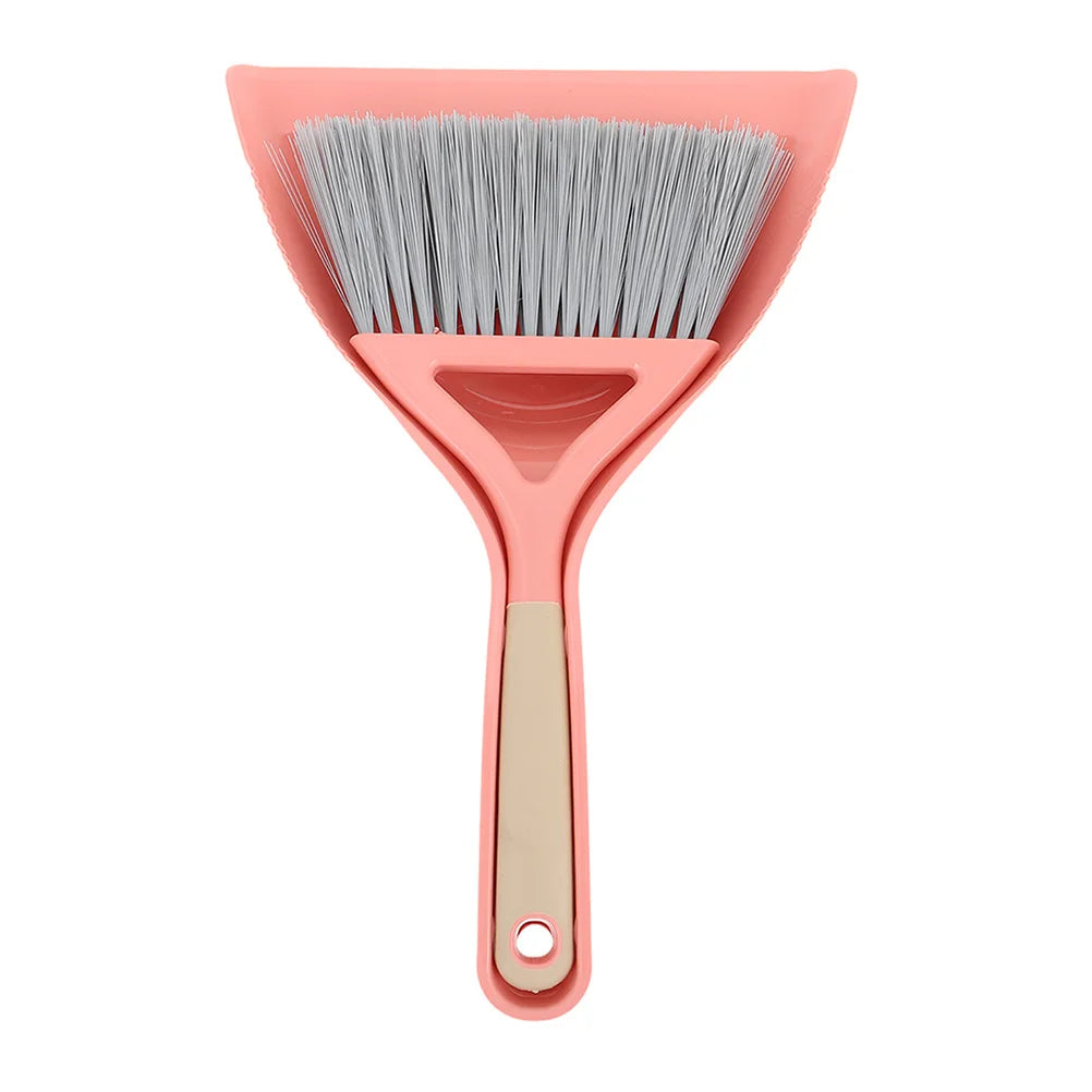 Juego de Mini escoba y recogedor, cepillo de limpieza del hogar de plástico resistente a las manchas, agujero colgante, tamaño compacto para sofá y coche, 1 Juego