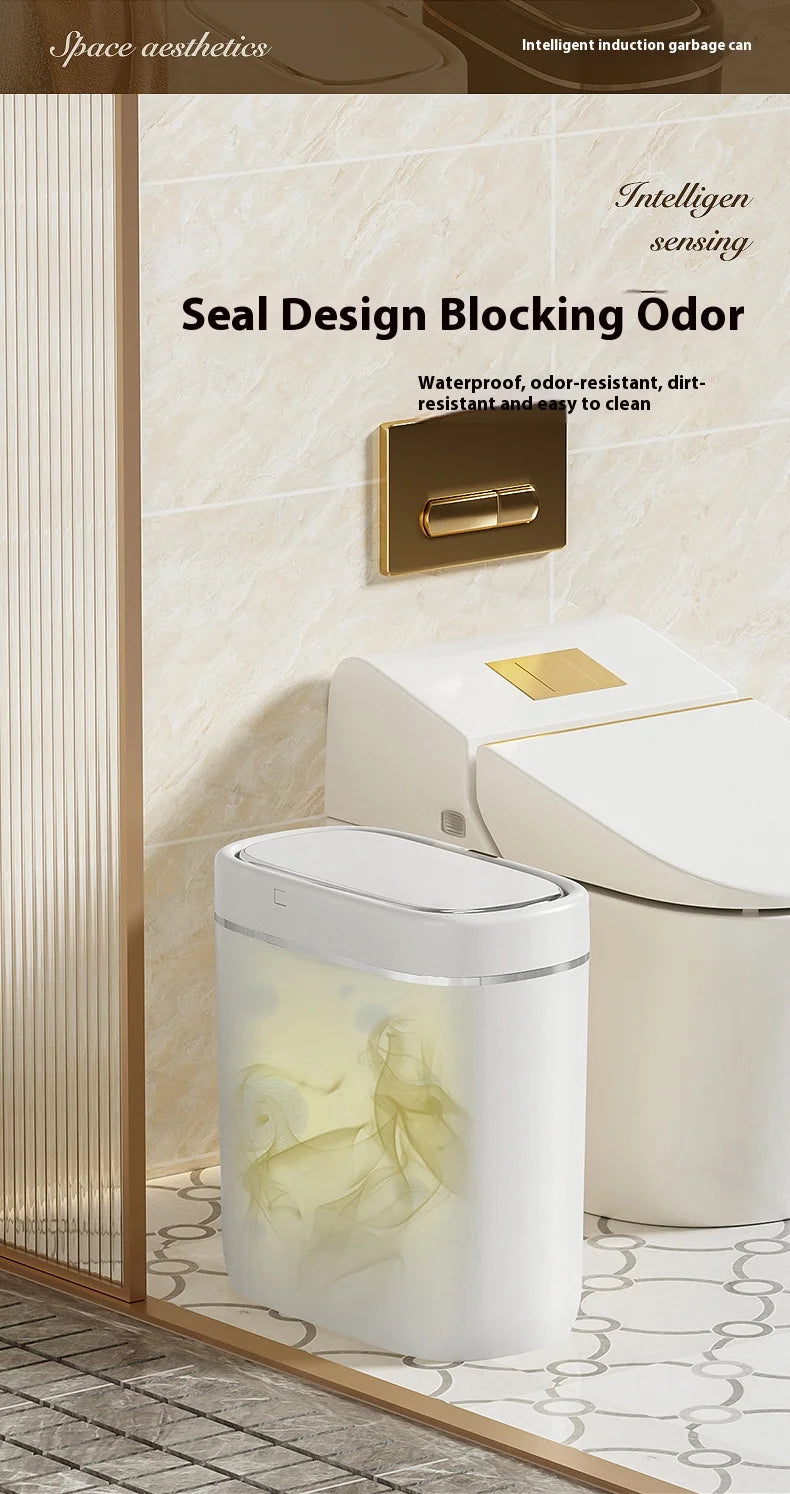 Cubo de basura con Sensor inteligente estrecho de 7/9L, cesta de basura automática con tapa, cubo de basura de escritorio, cubo de basura impermeable para inodoro