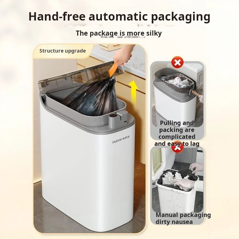 JOYBOS cubo de basura con Sensor inteligente con bolsa de adsorción automática, cubo de basura recargable para el hogar, inodoro, sala de estar y hogar