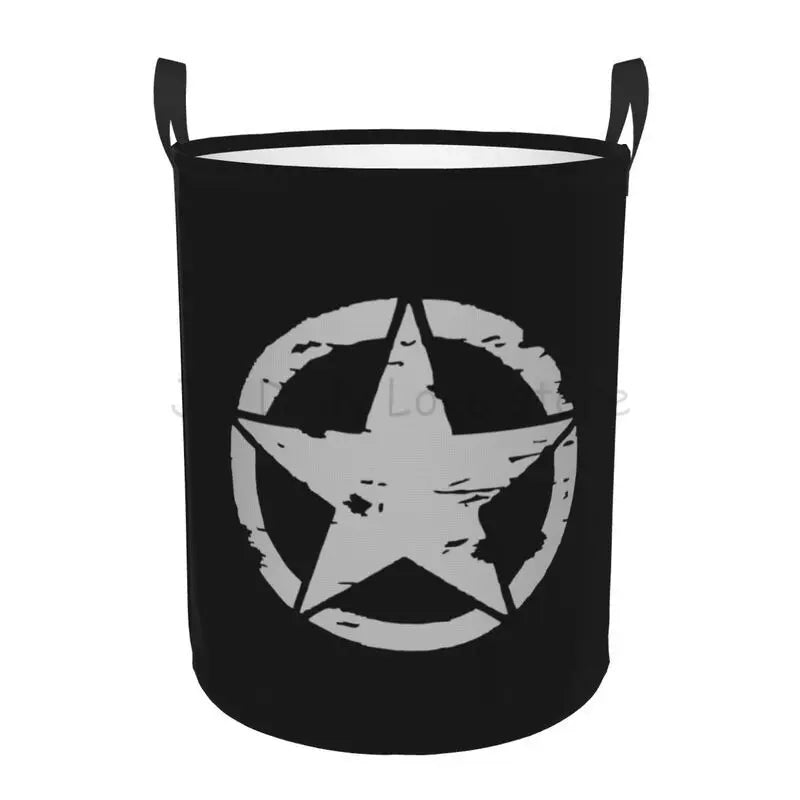 Cesto para la colada táctico militar con forma de estrella y calavera, cesta grande para la colada, cestas plegables para ropa sucia para guardería, dormitorio, decoración del hogar