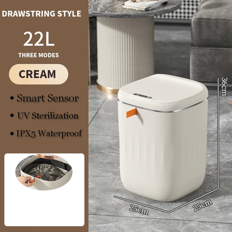 Cubo de basura con Sensor inteligente de 24L, cubo de basura electrónico para baño, cubo de basura con Sensor inteligente automático para cocina, inodoro