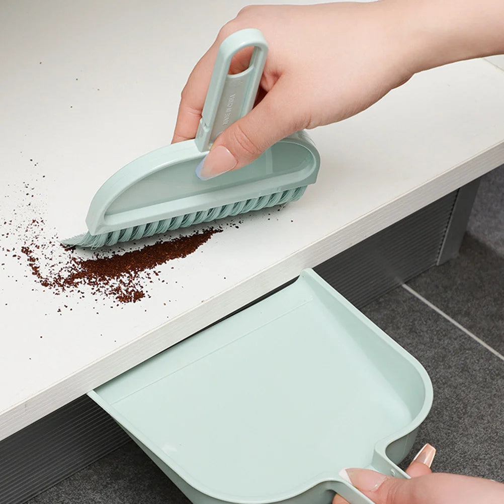 1 Juego de Mini escoba de limpieza, recogedor, cepillo de plástico compacto portátil de escritorio, Kit de limpieza efectivo para espacios pequeños