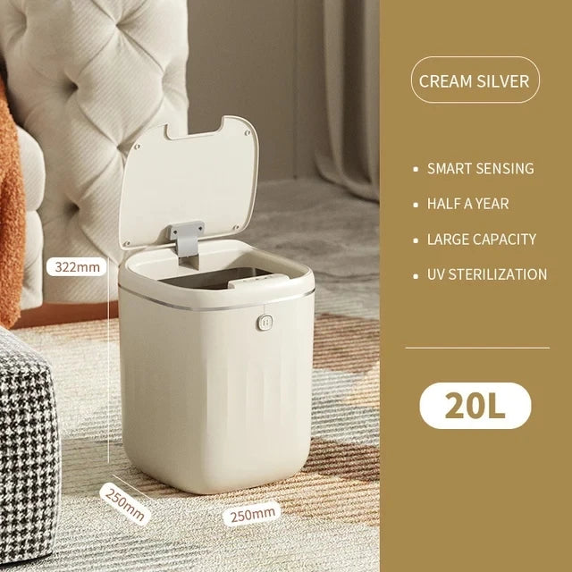 Cubo de basura inteligente para baño de 24/20L, cubo de basura con Sensor automático, cubo de basura de inducción de gran capacidad para cocina y baño