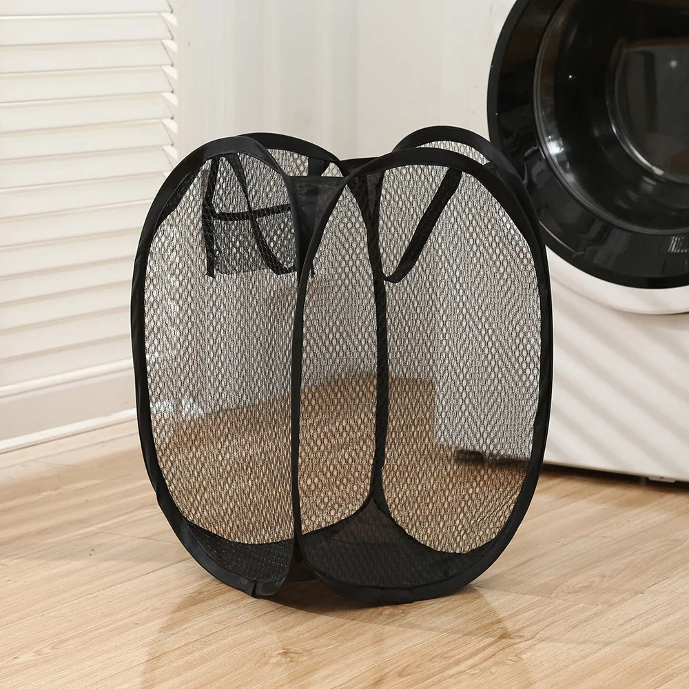 Cesta de lavandería de malla emergente plegable, cesto de ropa portátil para fácil lavado y almacenar ropa sucia, calcetines, juguetes, artículos diversos