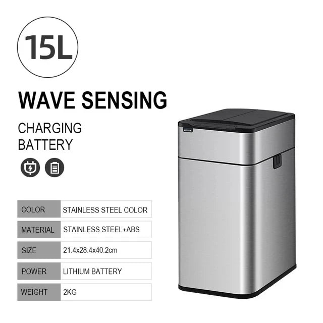 Cubo de basura inteligente para cocina, cubo con Sensor inteligente automático, cubo de basura, papelera para residuos de alimentos, 15/20/30/40/50/60L