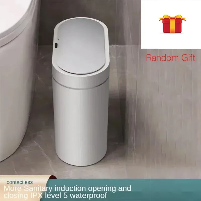 Cubo de basura con Sensor inteligente de 8L/7L, cubo de basura electrónico automático para el hogar, cubo de basura para cocina, inodoro, impermeable, cubo con Sensor de costura estrecha