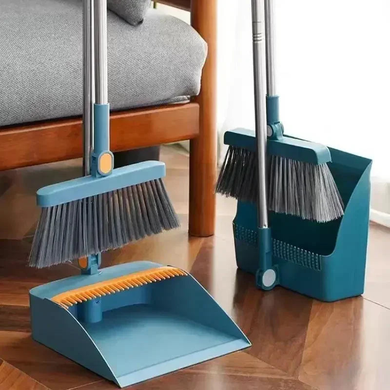 Juego de escoba y pala plegable para el hogar, barredor de plástico, cocina, suelo de madera, escoba y cuchara para pelo de mascotas, herramientas, producto de limpieza