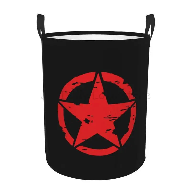 Cesto para la colada táctico militar con forma de estrella y calavera, cesta grande para la colada, cestas plegables para ropa sucia para guardería, dormitorio, decoración del hogar