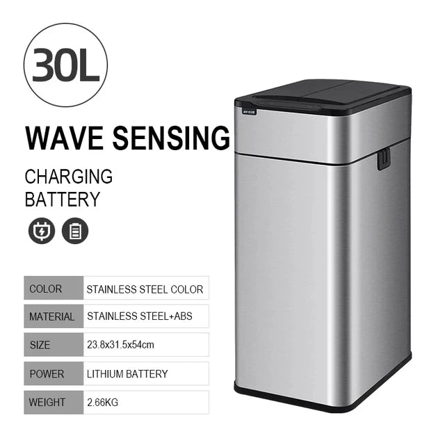 Cubo de basura inteligente para cocina, cubo con Sensor inteligente automático, cubo de basura, papelera para residuos de alimentos, 15/20/30/40/50/60L