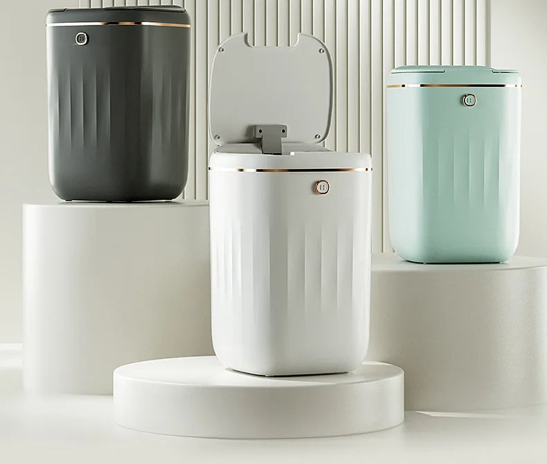 Cubo de basura inteligente para baño de 24/20L, cubo de basura con Sensor automático, cubo de basura de inducción de gran capacidad para cocina y baño